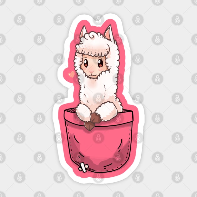 Pocket Cute Alpaca Sticker by TechraPockets